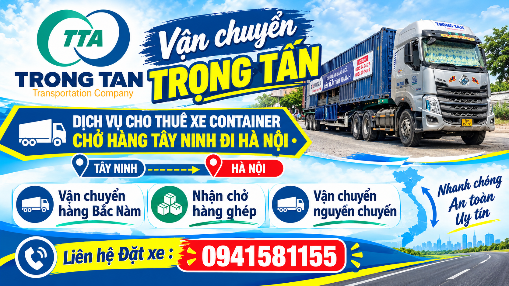 Dịch vụ cho thuê xe container chở hàng Tây Ninh đi Hà Nội, vận chuyển máy móc, linh kiện và hàng công nghiệp, đáp ứng nhu cầu giao nhận của doanh nghiệp. Cho-thue-xe-container-cho-hang-Tay-Ninh-di-Ha-Noi-chuyen-nghiep-linh-hoat