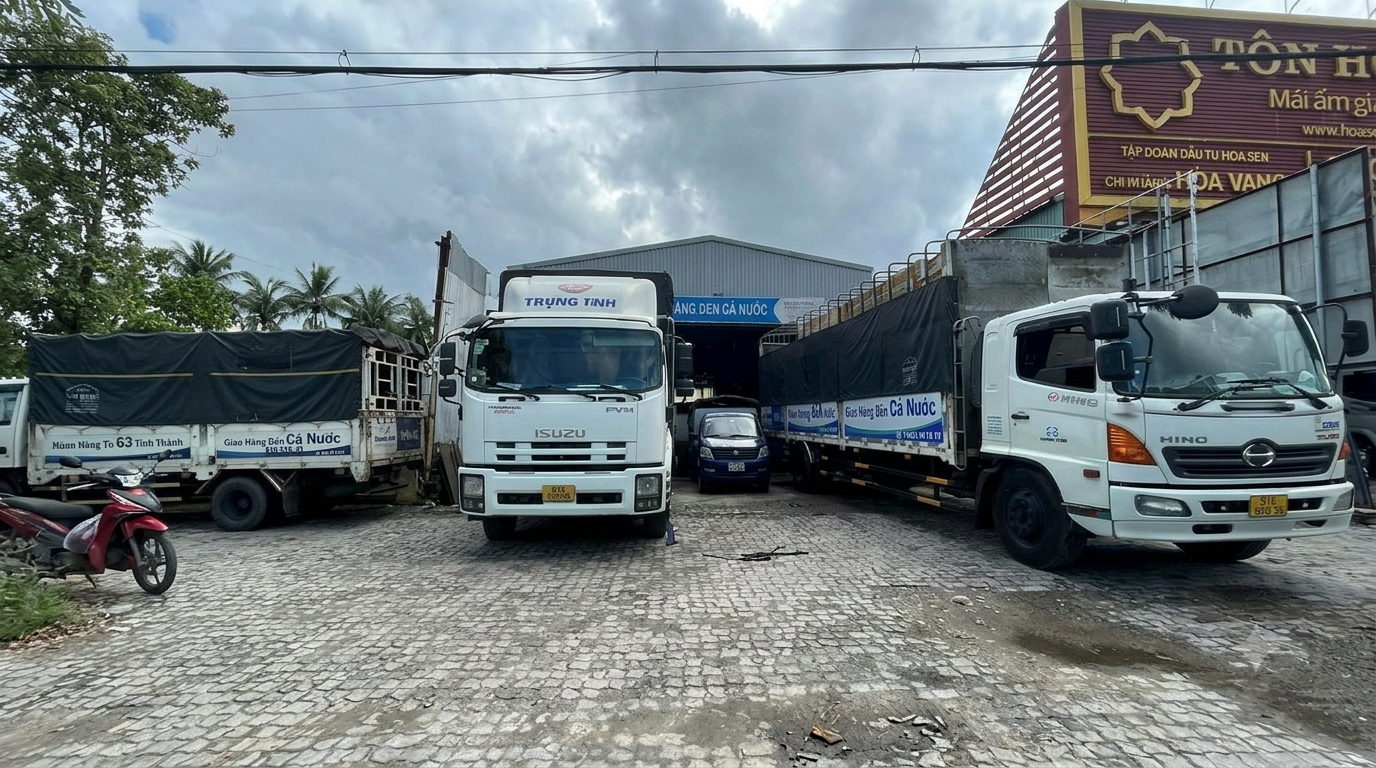 Xe tải 8 tấn thùng bạt hoặc thùng kín nhận vận chuyển máy móc, linh kiện, vật tư và hàng đóng kiện từ kho xưởng Vĩnh Phúc đi Quảng Nam. xe-tai-8-tan-cho-hang-tu-vinh-phuc-di-quang-nam