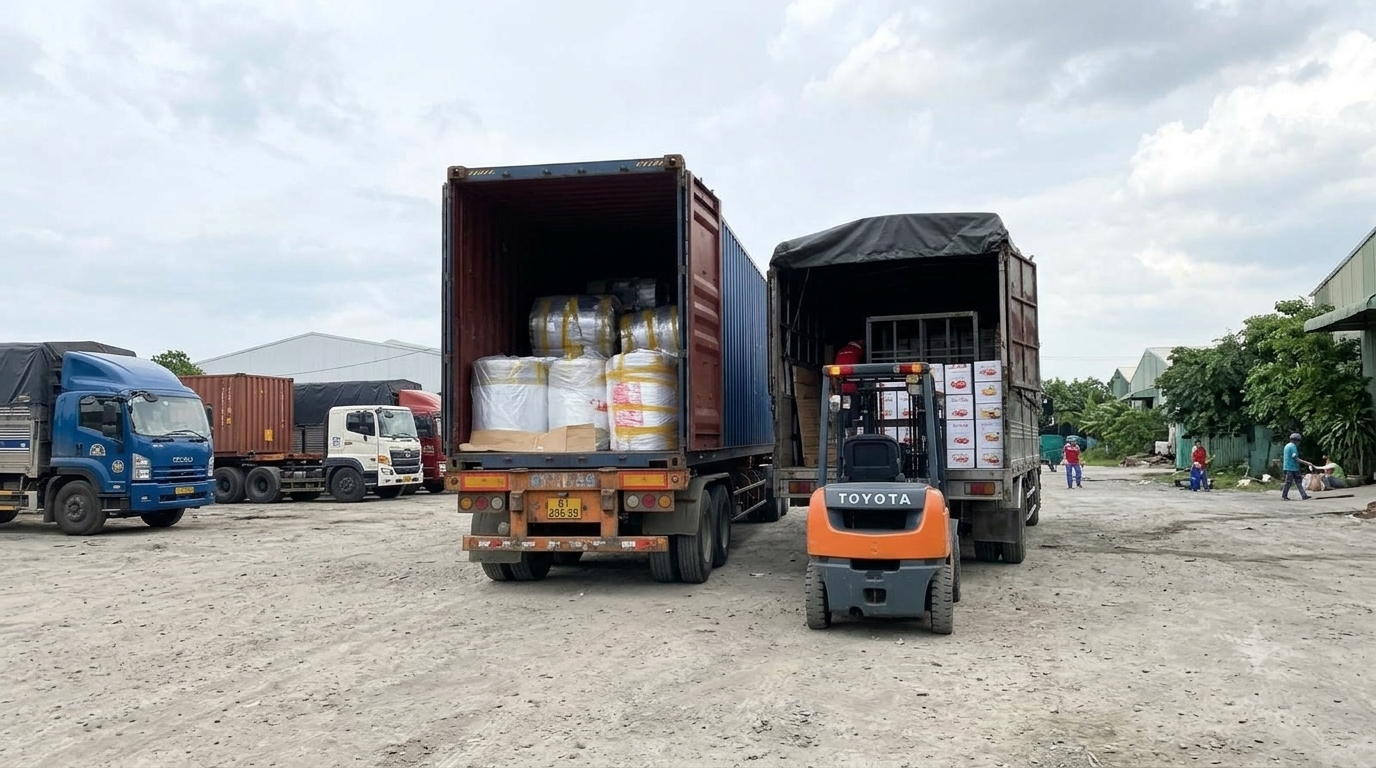  dich-vu-xe-dau-keo-container-van-chuyen-hang-hoa-tu-hung-yen-di-vinh-long