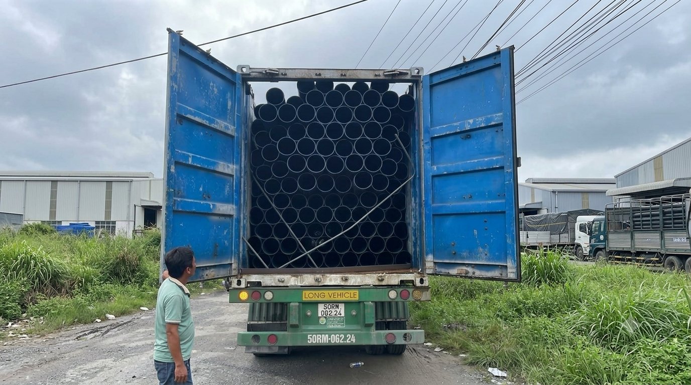 Container được giao tận kho, kiểm tra đường vào và đưa hàng đến đúng vị trí nhận theo điều kiện thực tế của kho. giao-container-tan-kho-ho-tro-dua-hang-den-dung-vi-tri-nhan