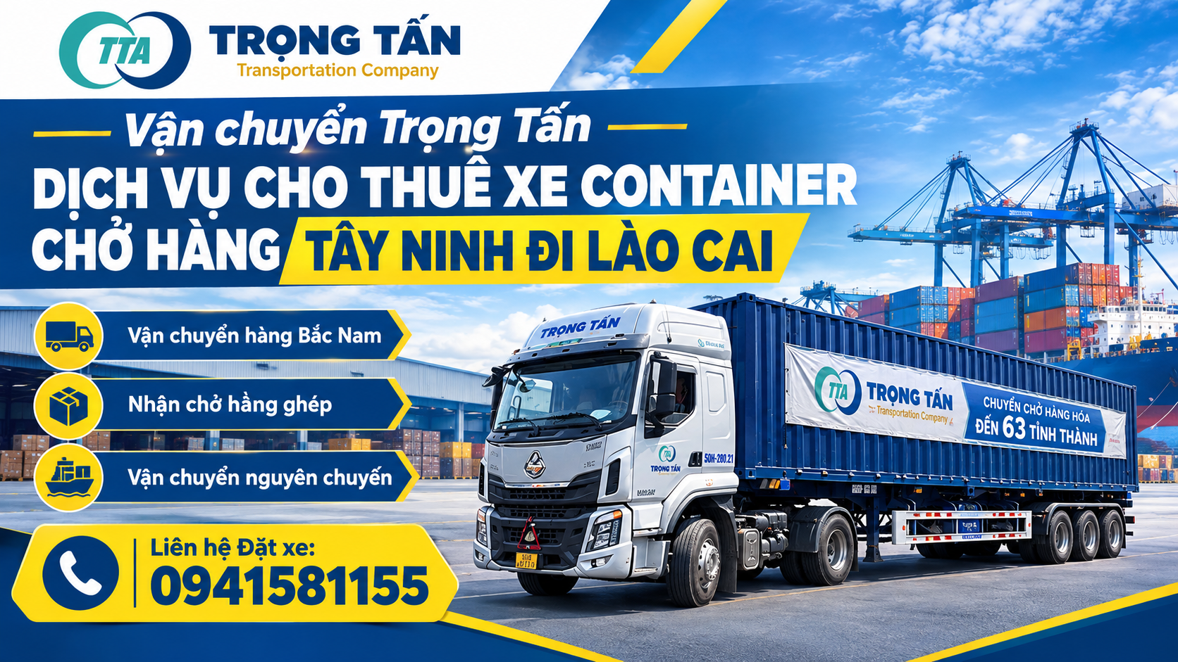 Dịch vụ cho thuê xe container chở hàng tây ninh đi lào cai nguyên chuyến cam kết bảo vệ an toàn hàng hóa chèn lót túi khí kỹ càng và giao nhận đúng hẹn Cho-thue-xe-container-cho-hang-Tay-Ninh-di-Lao-Cai